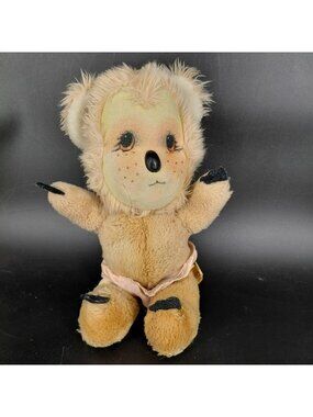 Vintage 1977 Sniffles Bear Plush Stuffed Doll Small Pink Diaper Young Years Toy